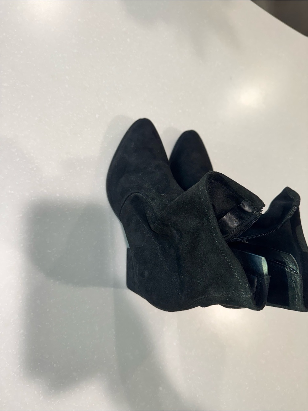 Marc Fisher Black Suede Pointed Ankle Booties
